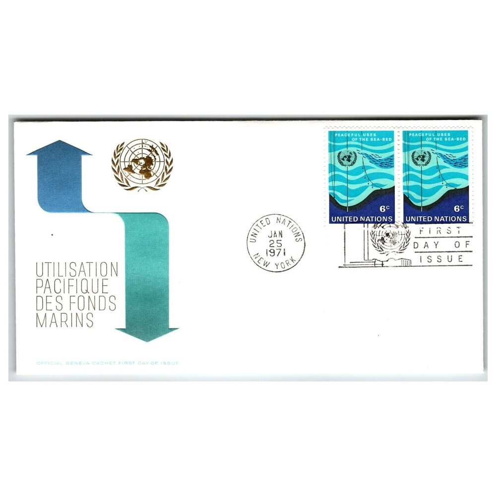 UN First Day Cover 1971 New York Peaceful Uses of Sea-Bed Scott #214